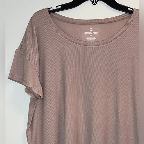 Second Skin Tommy John  Sleep Loungewear Ribbed T-Shirt Light Pink X-Small NWT