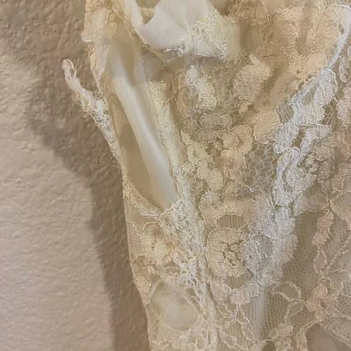 Vintage Gotham Ivory Lace Negligee Nightgown, Size Small