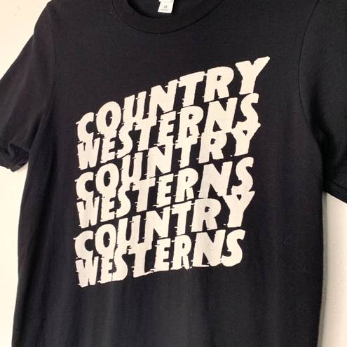 Tultex Country Western Black Graphic Short Sleeve Tee 