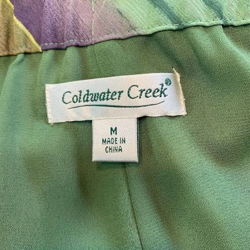 Coldwater Creek Coldwater‎ Creek Midi Skirt M Striped Pintuck Multicolor Green Purple Retro New