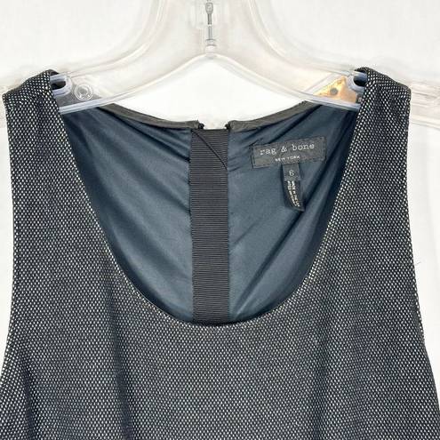 Rag and Bone  Size 6 Enigma Dress Fit n Flare Drop Waist Black Mini Sleeveless 1470