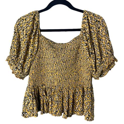 Bohme  Women’s Size Large Animal Print Cropped Blouse