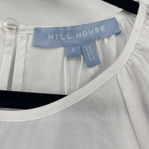 Hill House  Francesca Top High Low Blouse Peplum Cotton White NEW Womens Small