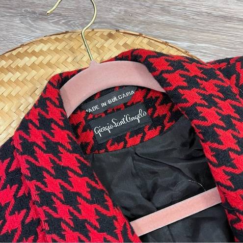 Houndstooth Vintage red & black  double breasted blazer jacket