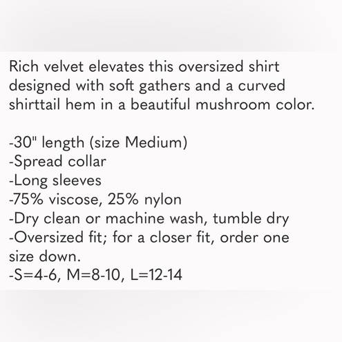 We The Free  Night Skies Velvet Shirt in Mushroom