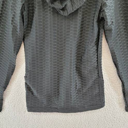 New Mix  L/S Full Zip Activewear Hooded Jacket Women's Small Black Textured