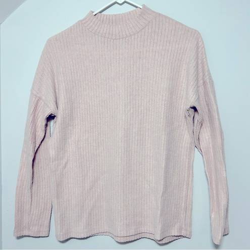 Tresics Light Pink Mock Neck Pullover Sweater