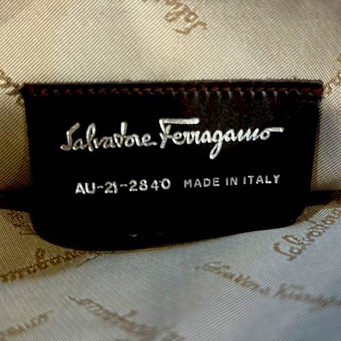 Salvatore Ferragamo brown suede bag