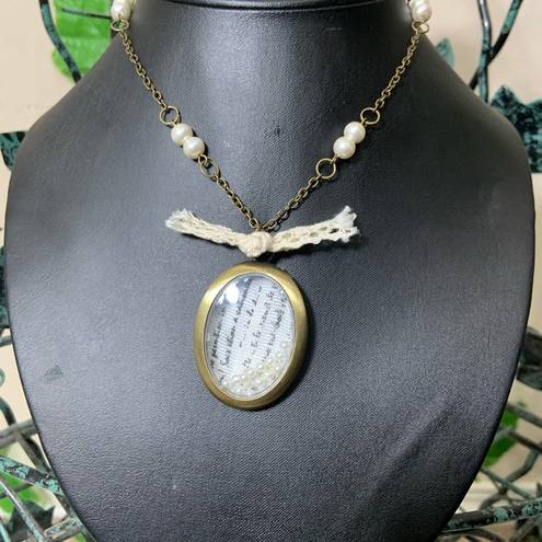 Poetry  Pearls & Lace Gold Necklace New