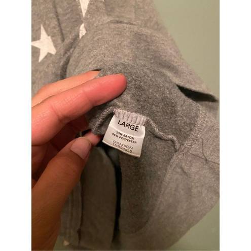 Grayson Threads  Gray Star Zip Collar Sweatshirt Size Large