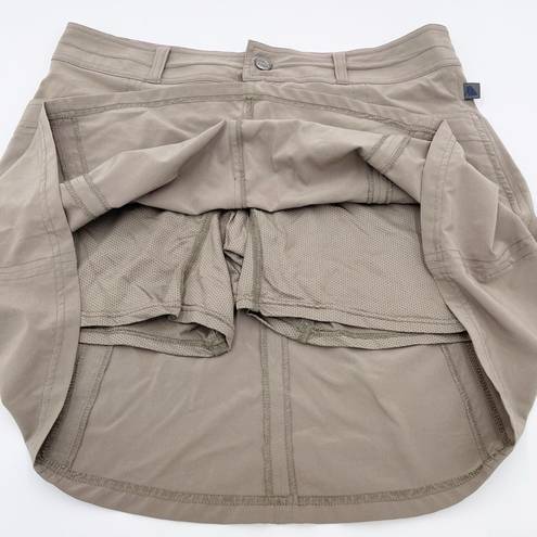 L.L.Bean  Women's Comfort Trail Skort Mid-Rise A-line Skirt Beige Taupe Size 6