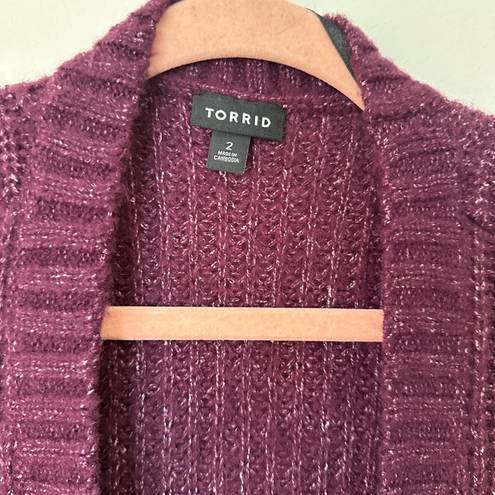 Torrid  Boyfriend Cardigan Pointelle Sleeve Sweater Oversized Sz 2X