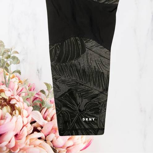 DKNY  Sport Printed High-Waist Ankle Leggings Black~ Sz XL
