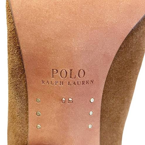 Polo  by Ralph Lauren Brindley Suede Ankle Boot Heel Booties Tan Size 9B