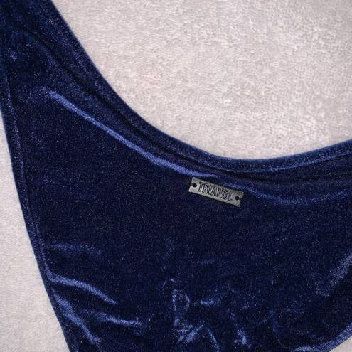 Triangl Women's Small/XS  Camille Navy Blue Italian Velvet Bikini Set