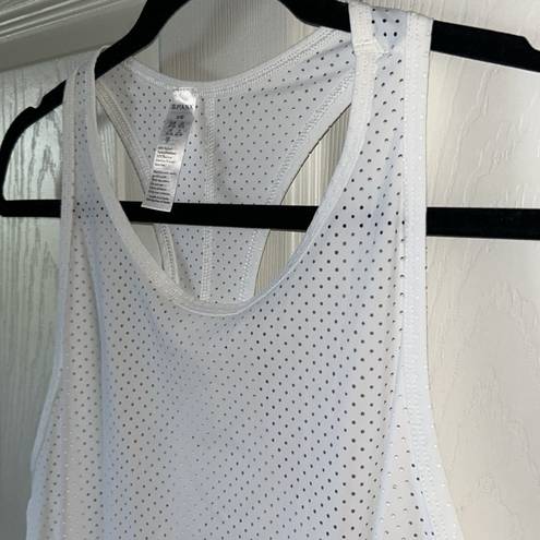 Spanx  Perforated White Racerback Tank Top Tee Size Large