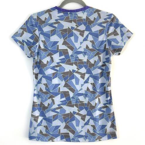 Cabela's Active Geo Camo Print Tee Short Sleeve T-Shirt Blue