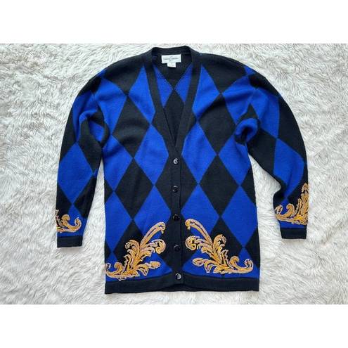 Black Diamond Vintage Blue and  Cardigan Sweater