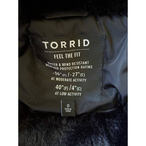 Torrid  Black Puffer Fleece Lined Jacket