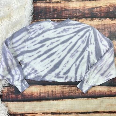 Good American  Cropped & Cool Tie Dye Sweatshirt