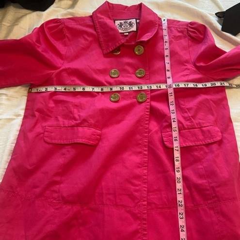 Juicy Couture  Pink Fuchsia Trench Coat Size XL