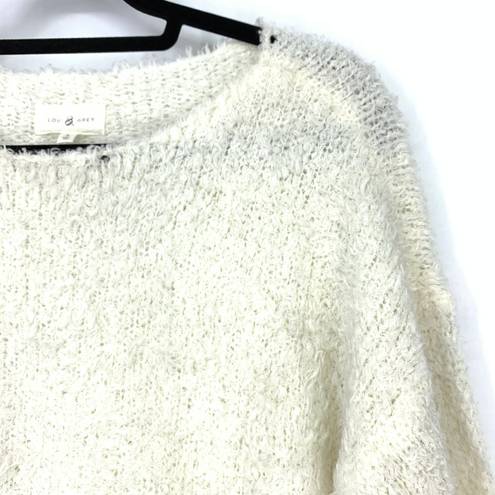 Lou & grey  Sweater Women's Size S Crewneck Pullover Fuzzy Long Sleeve Cream