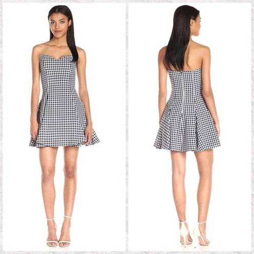 Lucca Couture Lucca Strapless Gingham A-Line Dress S