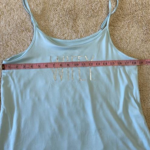 Rae Dunn  Wifey Tank Short Pajama Set Light Blue Size L