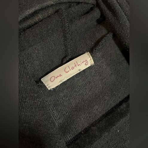 One Clothing  Solid Black Basic Staple Piece Cardigan Size Medium