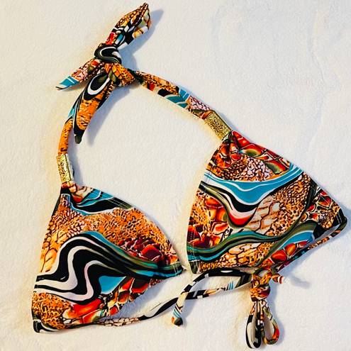 Hot Kiss Printed Triangle Bikini Top