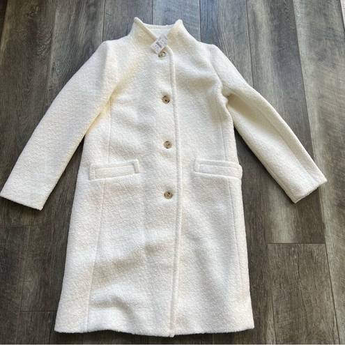 J.Crew  NWT Textured Wool Blend Coat in Ivory Size 8