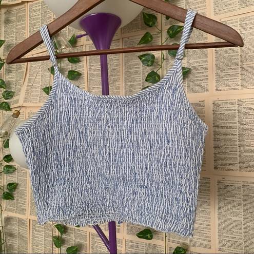 Brandy Melville  Izzy Tank Blue and White Smocked Tank