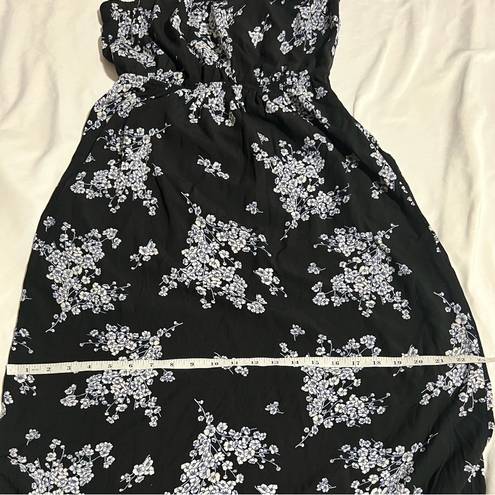 Old Navy EUC  Strapless Floral Maxi Dress, Size Medium, Black, Blue & White Multi