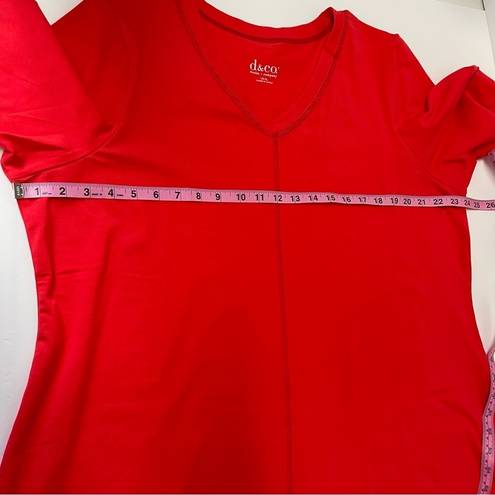 Krass&co D& Shirt Womens XL Red Short Sleeve Tshirt Stretch Vneck Cotton Blend