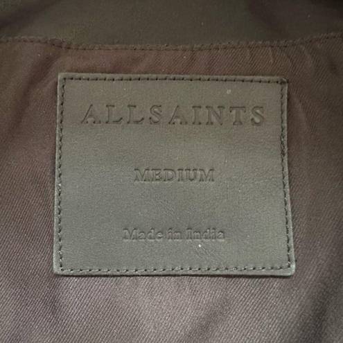 ALLSAINTS ‎ Sheep Leather Luna Biker Jacket in Black Size Medium