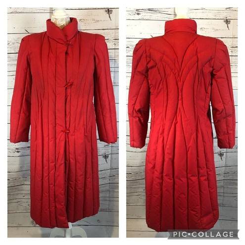 Edge 1980s The Waters  Vintage Red Quilted Down Puffer Coat size small