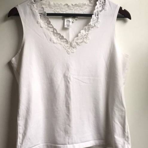 Coldwater Creek  White Lace Tank