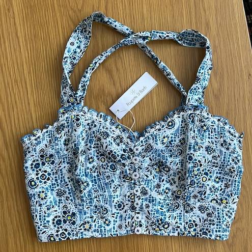 Revolve Poupette St.Barths Josie blue floral top