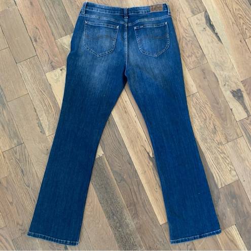 Lee  Regular Fit Mid Rise Bootcut Blue Denim Jeans Size 12 Long