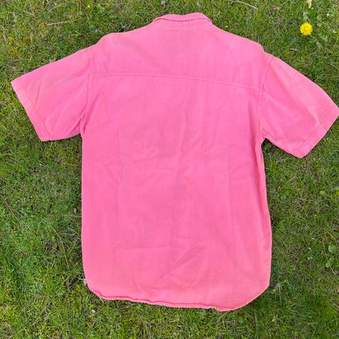 American Vintage Vintage Keren Hart coral pink cotton casual button up shirt - size medium