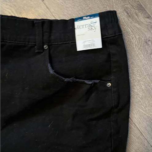 Terra & Sky  Mid Rise Pull On Curvy Capri Pants Size 3X (24W-26W) New