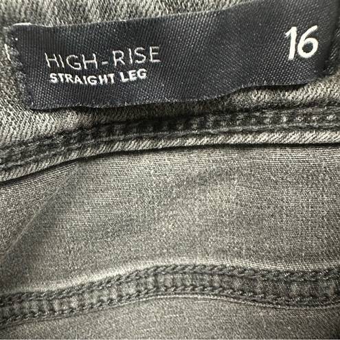 J.Jill  Gray Denim High Rise Straight Leg Classic 5 Pocket Jeans Women’s 16