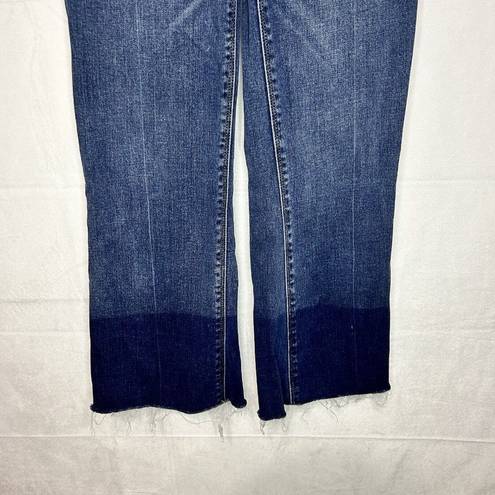 Spanx  Cropped Flare Denim Jeans Raw Edge Hem Rise Sz XS (25x26) 20231R