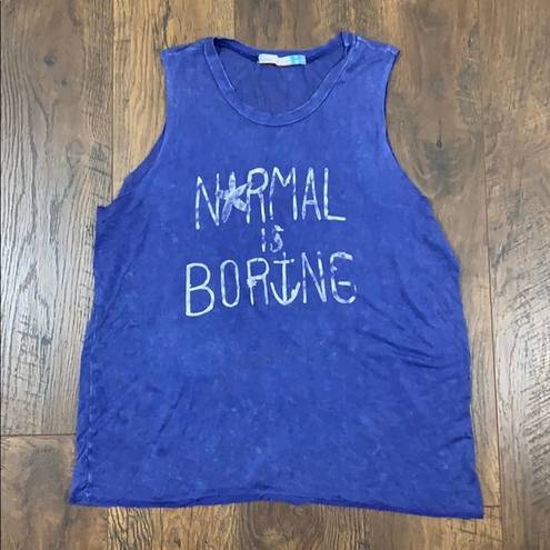 Vintage Havana  Boring is Normal Royal Blue Sleeveless Top