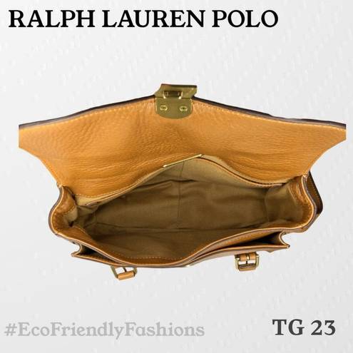 Polo  RALPH LAUREN Tan Leather Ricky Crossbody Bag Messenger Satchel