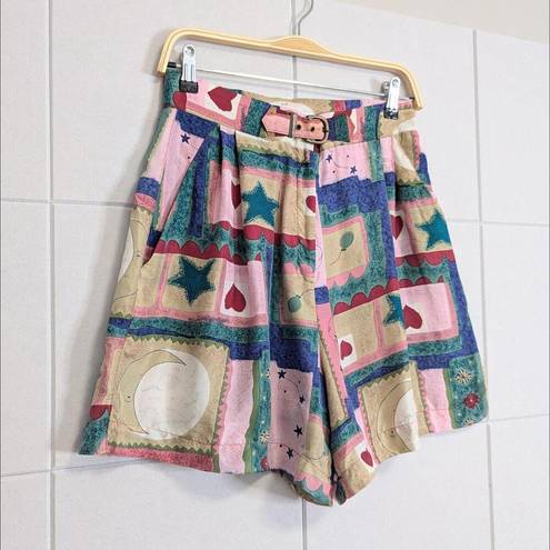 The Limited Vintage 90s  100% silk whimsical celestial culottes