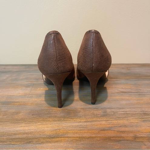 Seven Dials  Shaylee Cutout Pump Heels Brown Fabric Career Party Womens 8.5