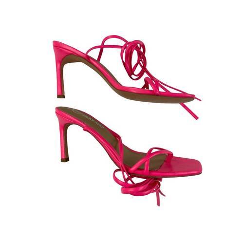 Boohoo  - Ankle Wrap Heels in Pink