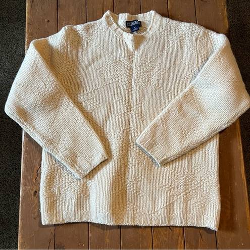 Lands'End Lands’ End Cream Wool Knit Sweater