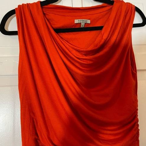 Bordeaux  la orange draped fitted ruched dress size small